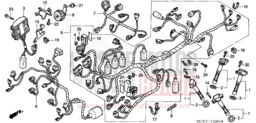 FAISCEAU DES FILS (VFR800A) VFR800A2 de 2002